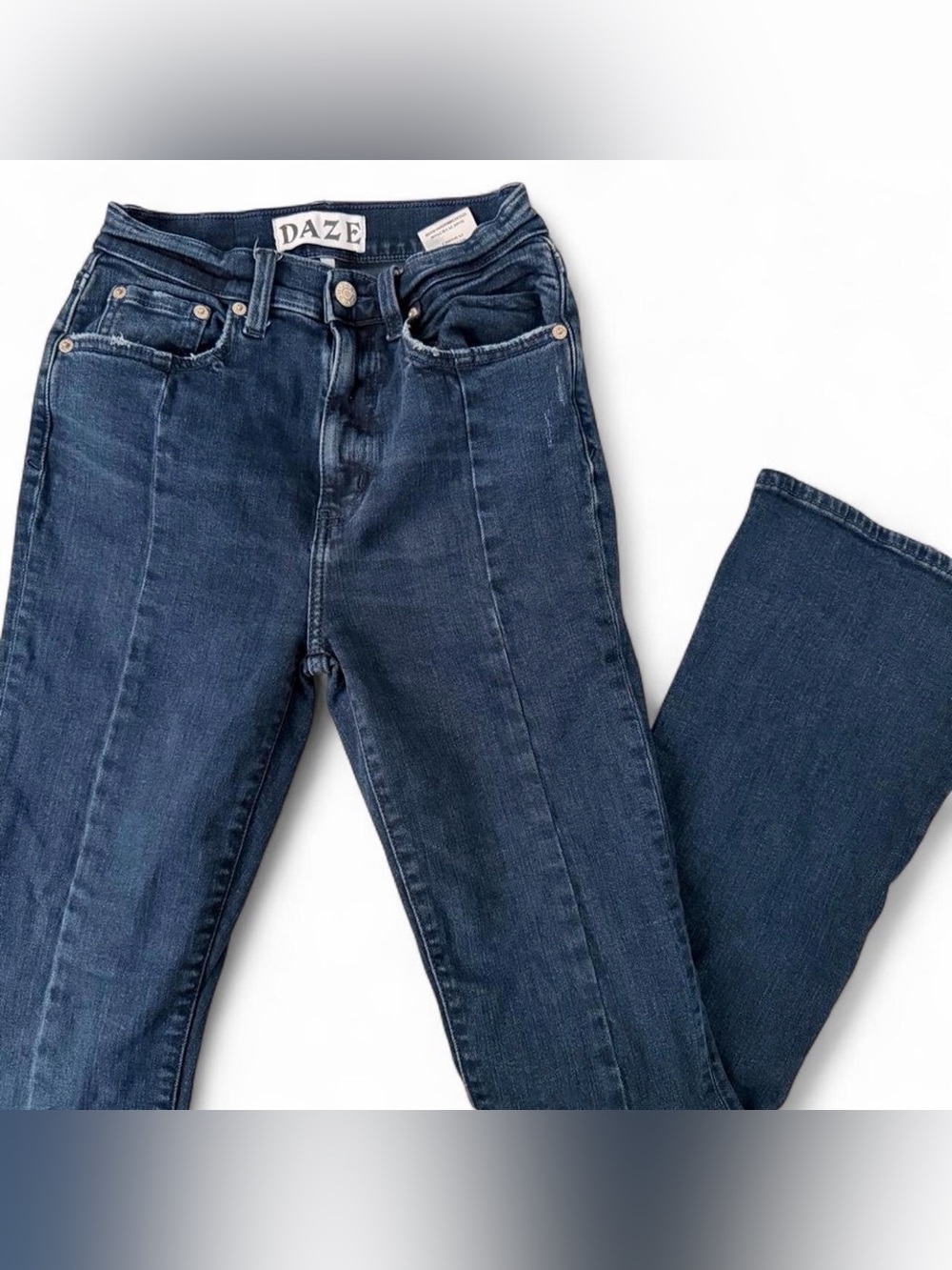 DAZE High-Rise Straight-Leg Jeans in Dark Indigo